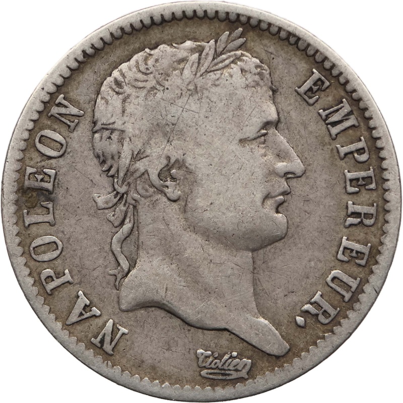 1811 A 1 Francs Napoleon Bonaparte France Coin Paris Silver