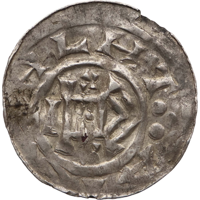 983-995 Denier Otto III and Adelaide Holy Roman Empire Coin