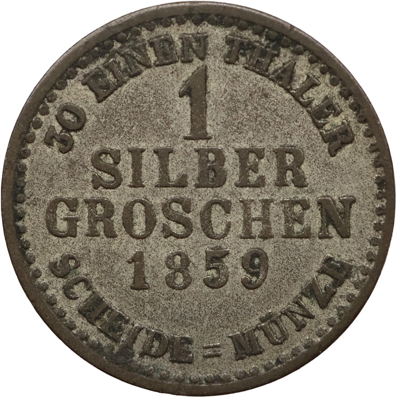 1859 1 Silbergroschen Electorate of Hesse Coin Frederick William I
