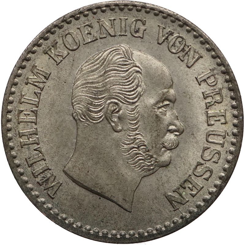 1863 A 1 Silbergroschen Kingdom of Prussia Coin William I Berlin Mint