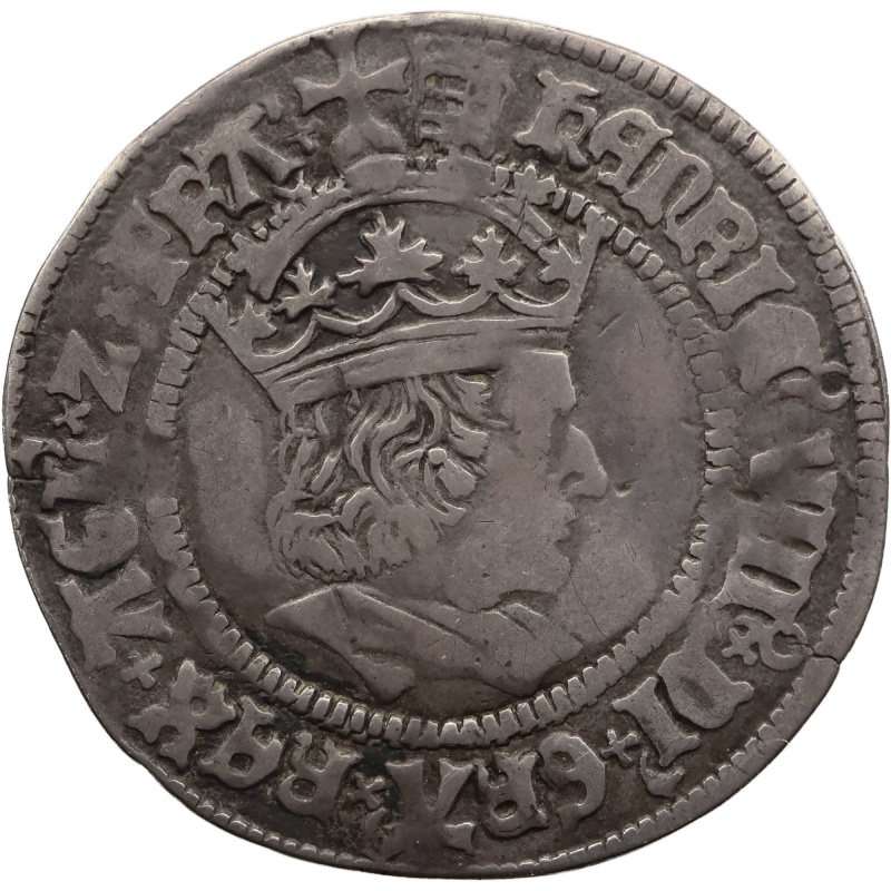 1509 - 1526 Groat Henry VIII Coin England 1st coinage London Mint Portcullis