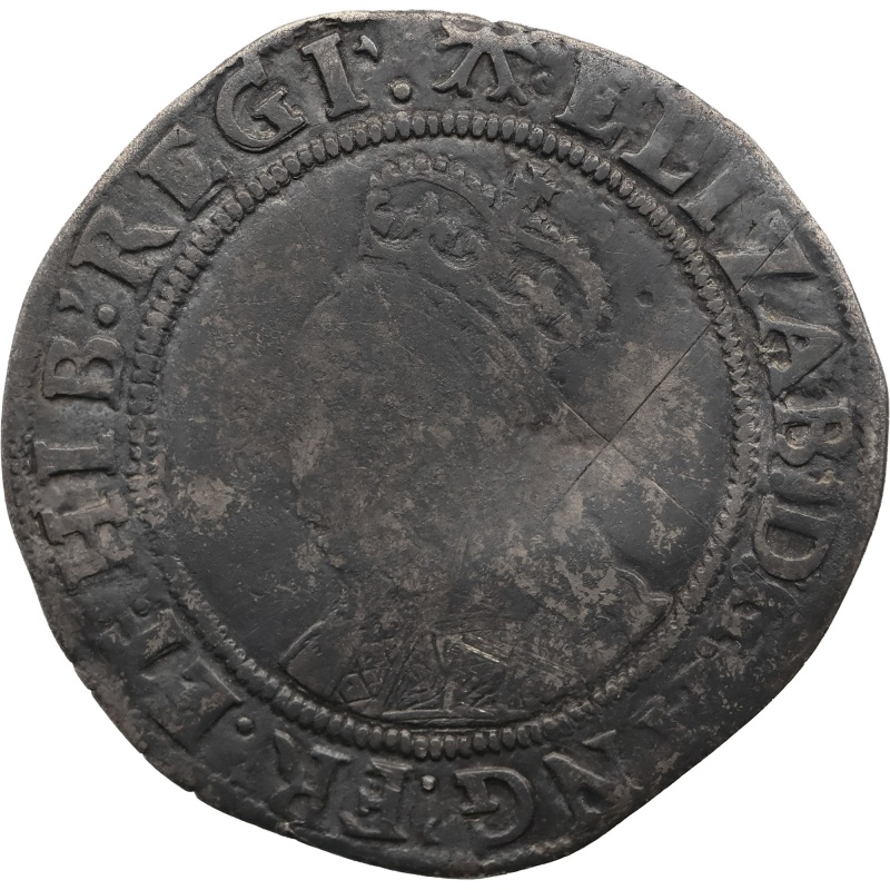 1582-1584 Shilling Elizabeth I Coin England 6th issue Mint Mark A bust 6A