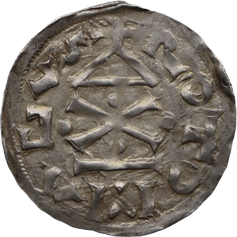 943-996 Denier Richard I Normandy Coin Rouen Mint