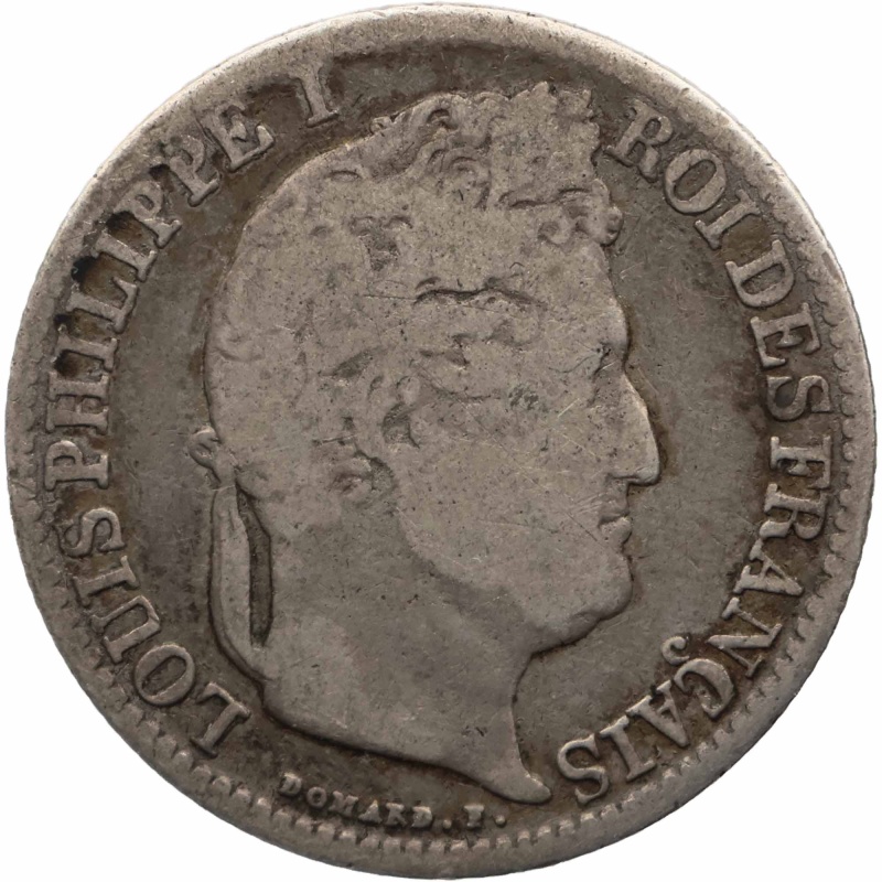 1845 B 50 Centimes France Coin Louis-Philippe I Rouen Mint