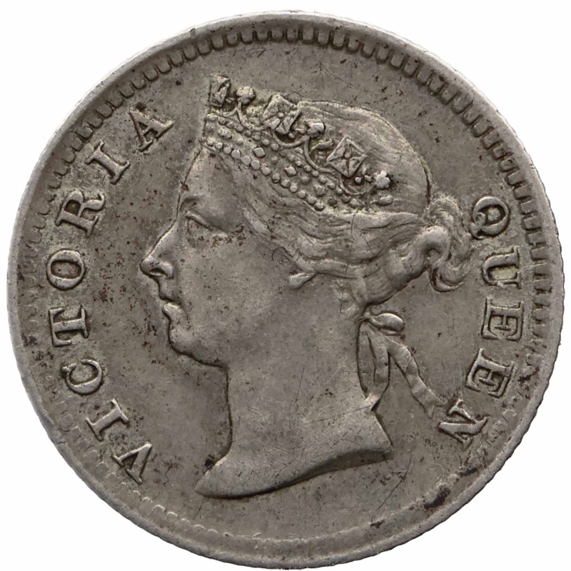 1901 Five Cents Hong Kong Coin Queen Victoria