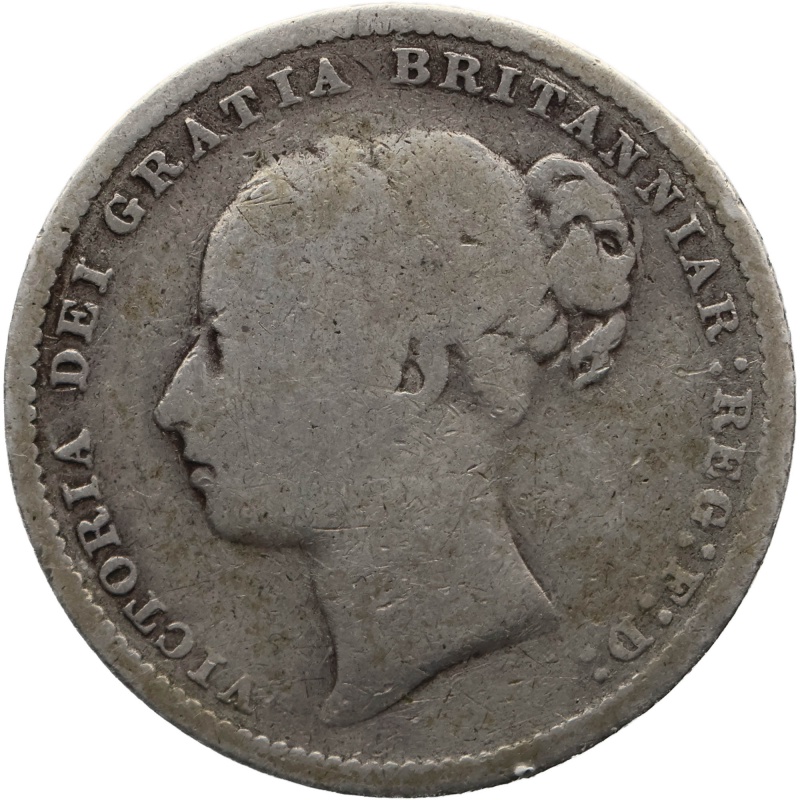 1883 Shilling Victoria Coin Silver UK