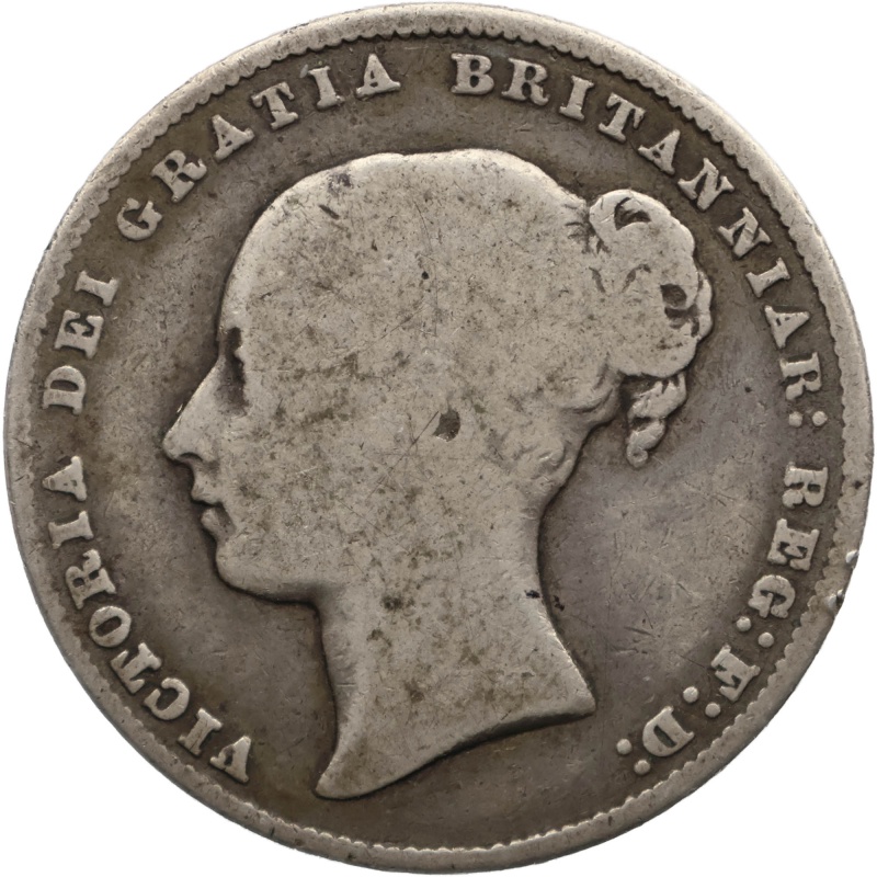 1865 Shilling Victoria Coin Silver GB