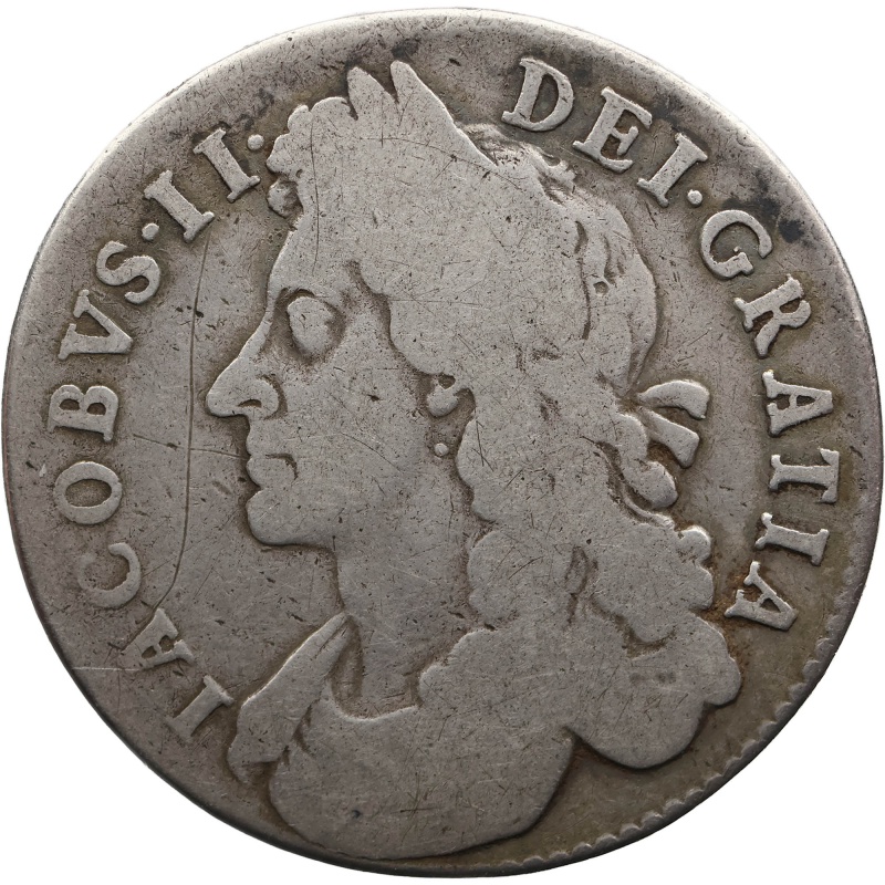 1686 Half Crown James II Coin Silver UK