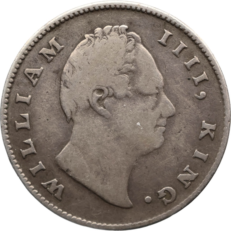 1835 One Rupee British India Coin William IV Silver Calcutta Mint