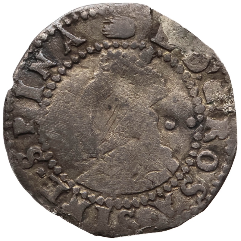 1590 – 1592 Half Groat Elizabeth I Coin 6th issue London Hand Mintmark