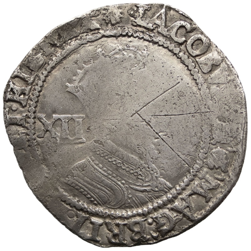 1606-1607 Shilling James I Coin England 2nd issue 4th bust Escallop Mintmark