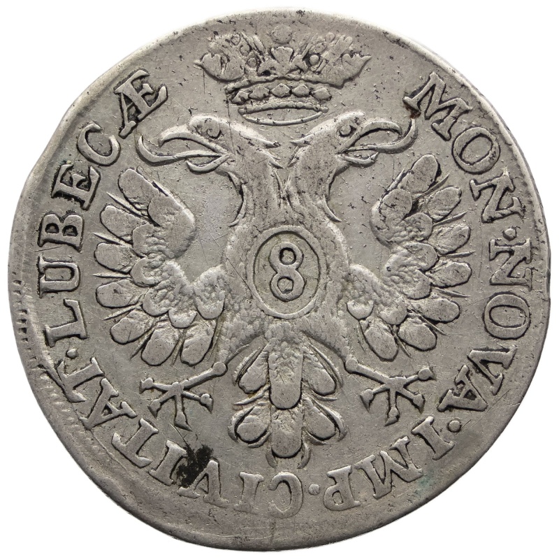 1731 JJJ 8 Schilling Lübeck Free Hanseatic city Coin Germany