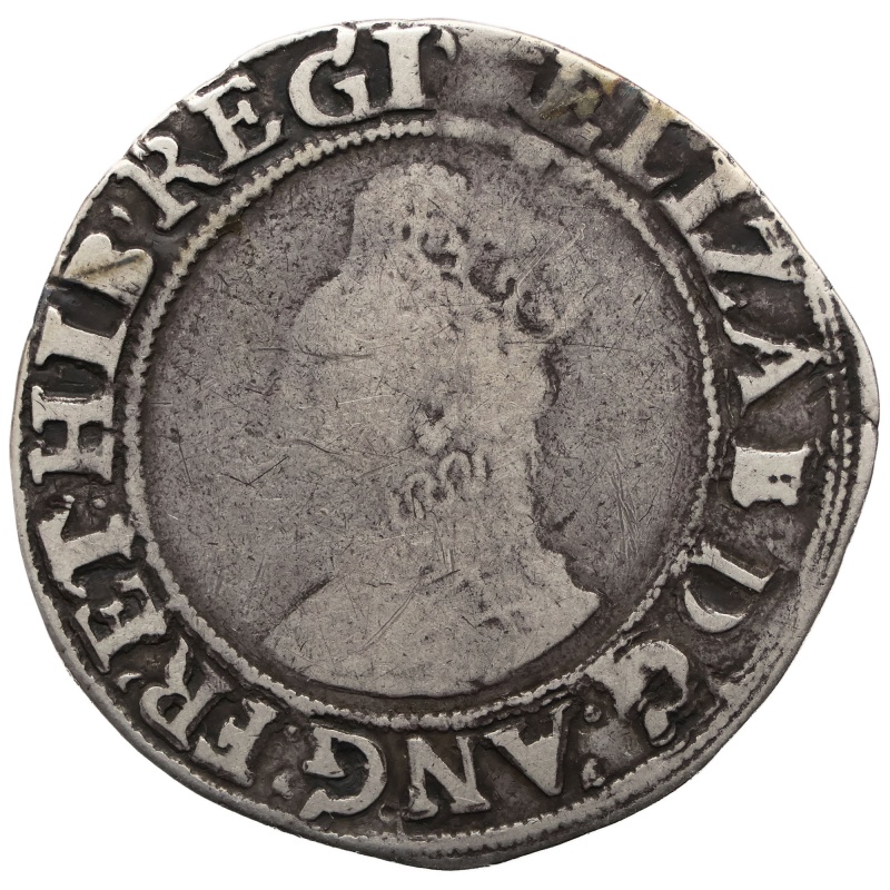 1594 - 1596 Shilling Elizabeth I Coin England 6th issue Woolpack mm