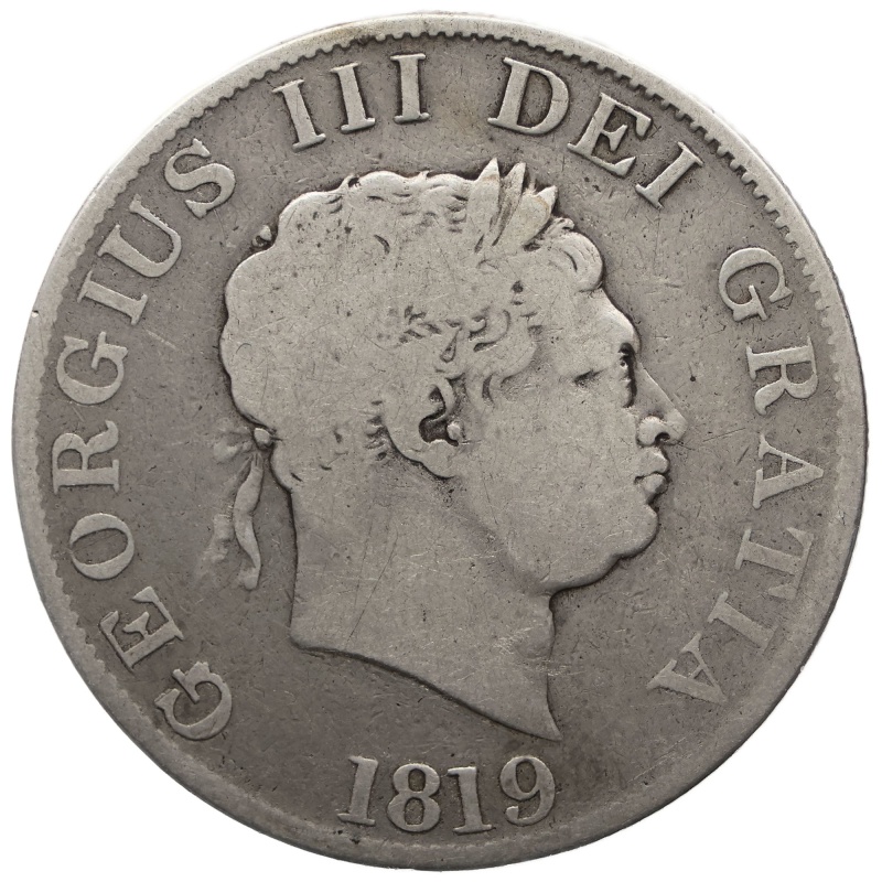 1819 Half Crown George III Coin UK Silver