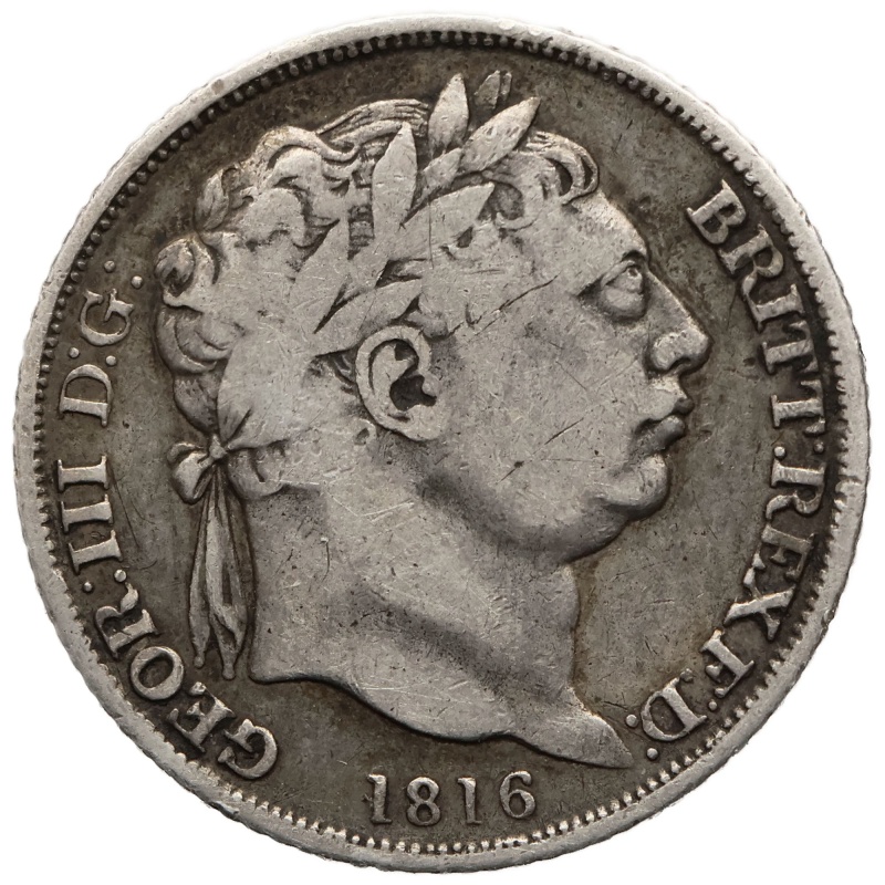 1816 6 Pence George III UK Coin Silver