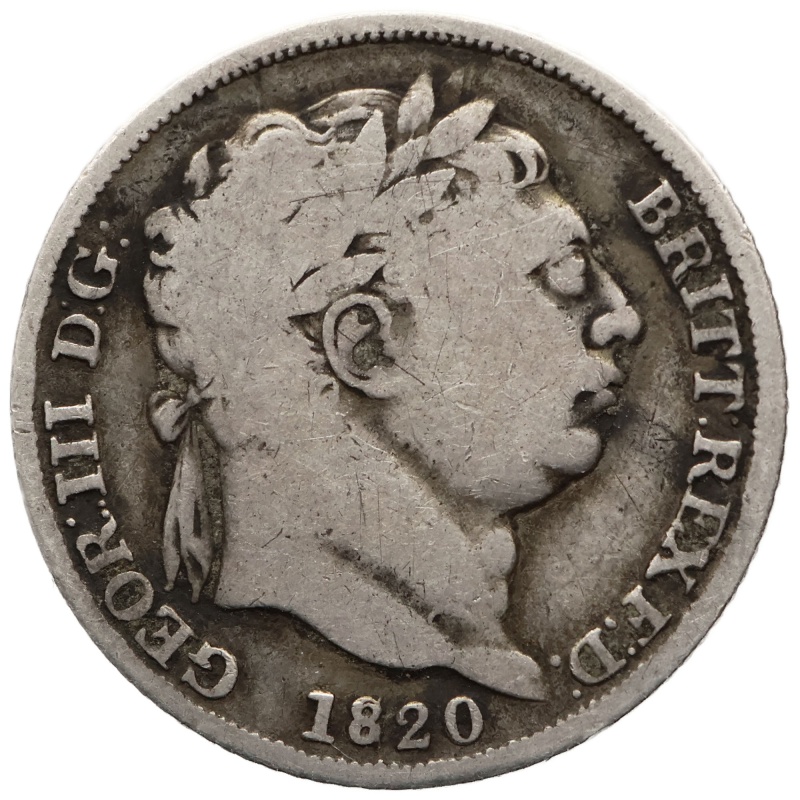 1820 6 Pence George III UK Coin Silver
