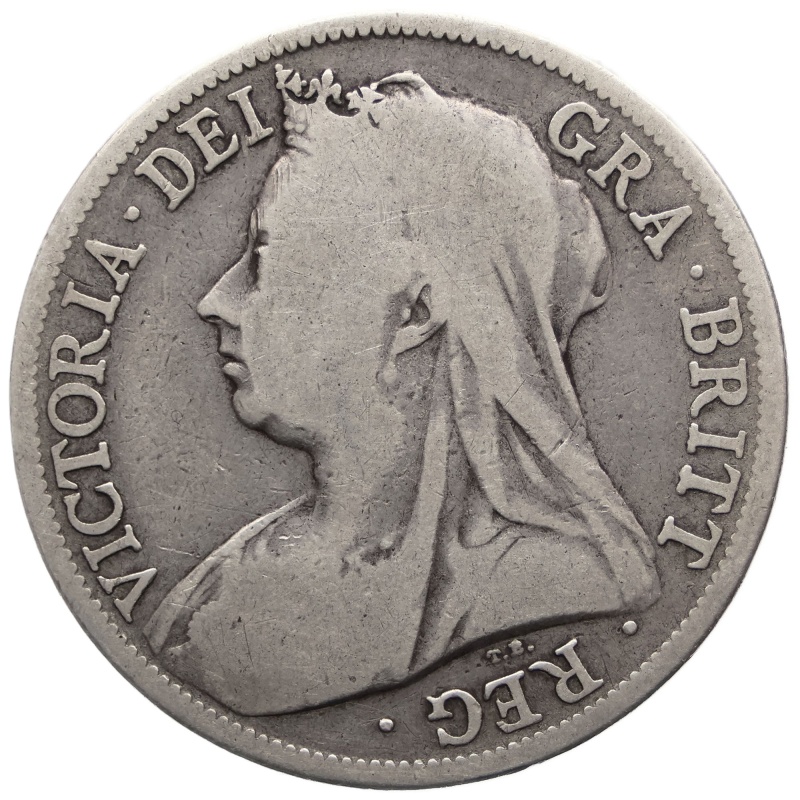 1896 Half Crown Victoria Coin UK Silver