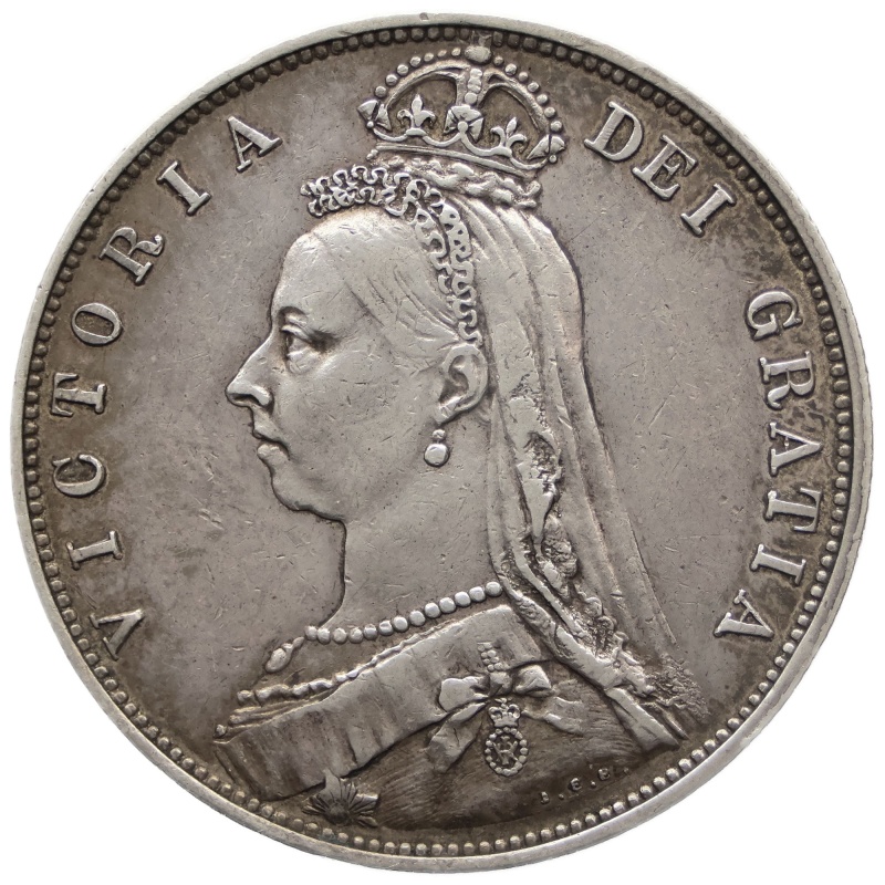 1887 Half Crown Victoria Coin UK Coin 2nd portrait