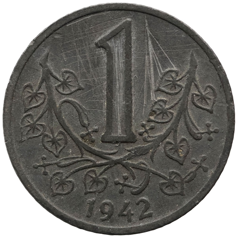 1942 1 Koruna Bohemia and Moravia Coin