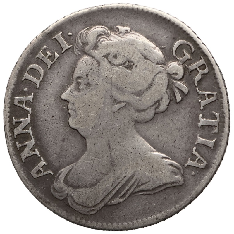 1709 Shilling Anne Coin Edinburgh Mint UK 3rd bust