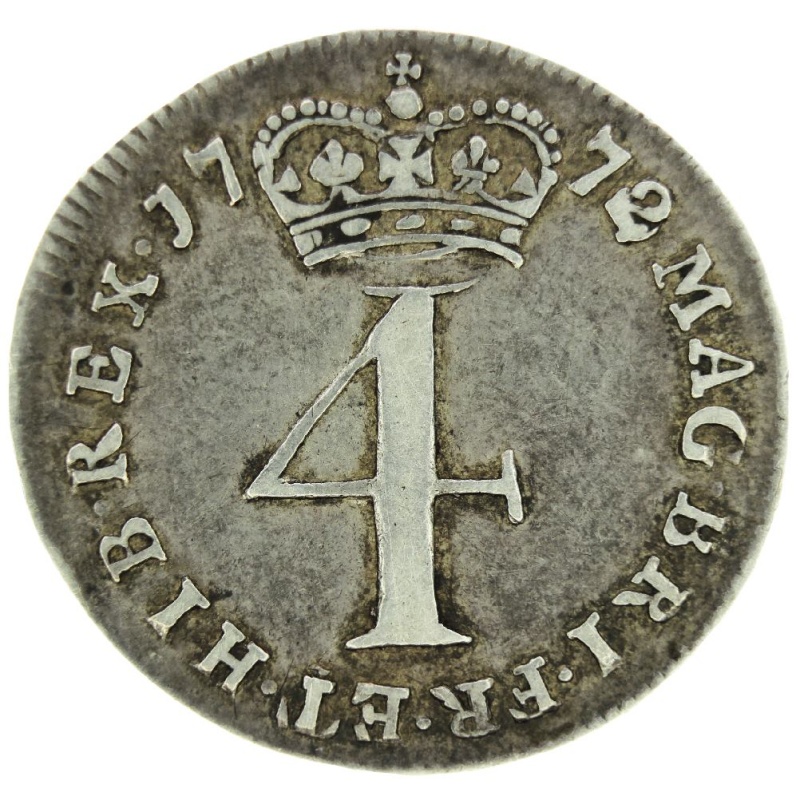 Rare 1772 / 0 George III Silver Maundy Groat Fourpence 2 of the date over a 0
