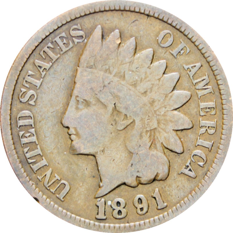 United States 1891 Indian Head One Cent Coin