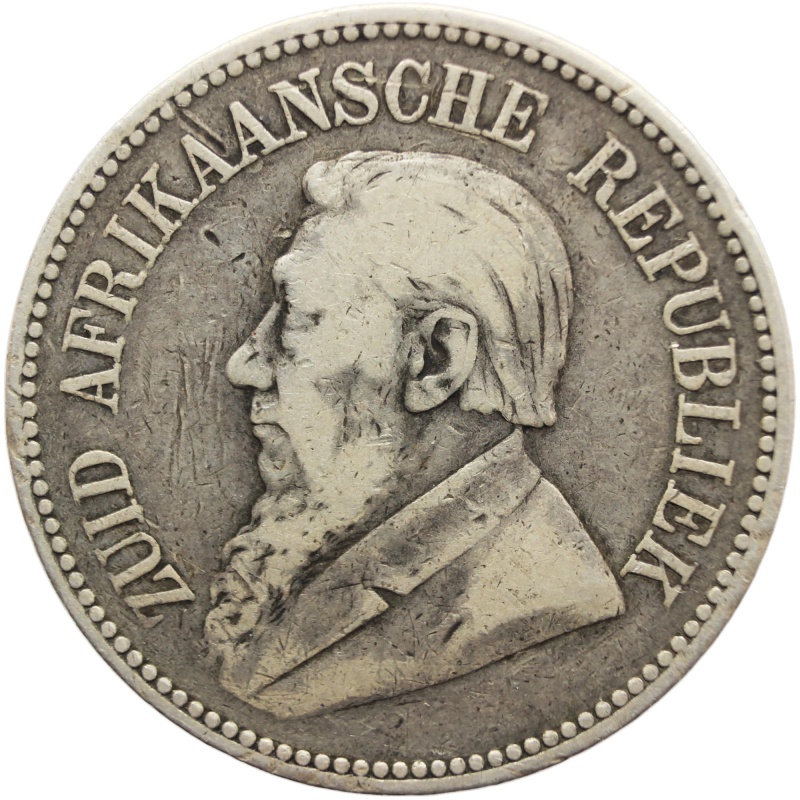 Coin South Africa 1896 2 1/2 Shilling ZAR Paul Kruger silver