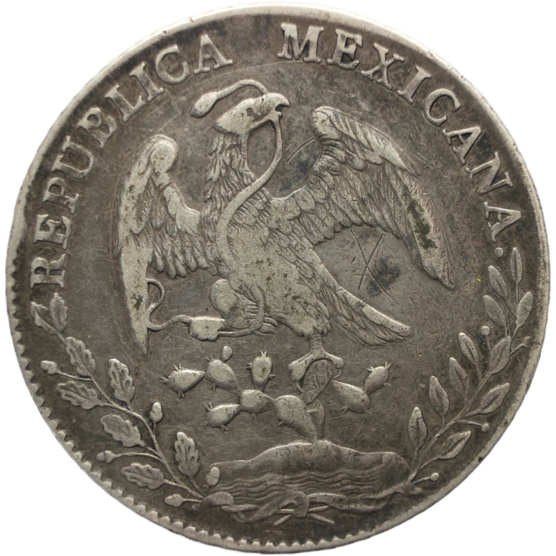 1886 Mo MH 8 Reales Mexico Coin Silver Mint Mexico City