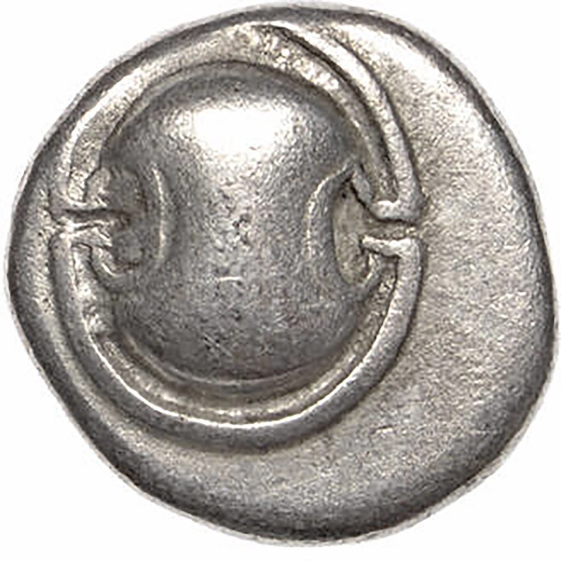 425-375 B.C. Thebes Boeotia Hemidrachm Ancient Greece Coin Silver Boeotian shield, Kantharos