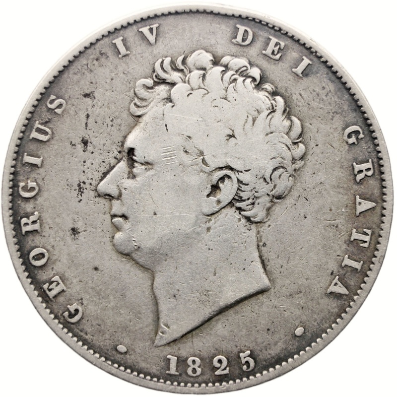 1825 Half Crown George IV Coin Silver