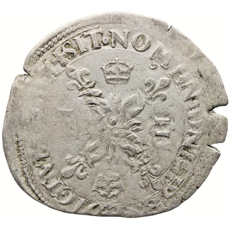 1549-1559 E Douzain France Coin Henry II Silver Tours Mint Overstrike