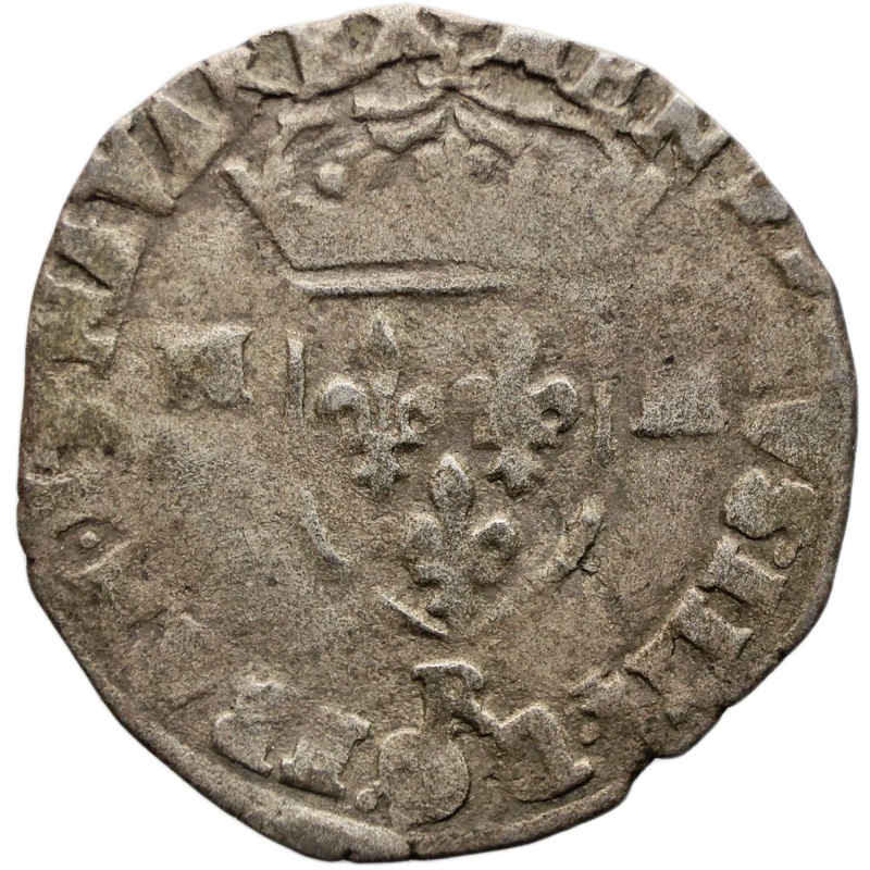 1593 R Douzain France Coin Henry IV 1st type Avignon Mint Silver