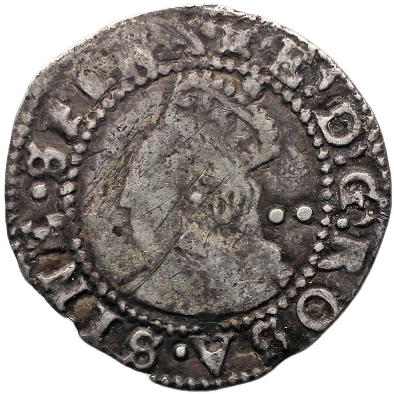 1594 - 1596 Half Groat Elizabeth I Coin 6th issue Silver London Mint Woolpack Mintmark