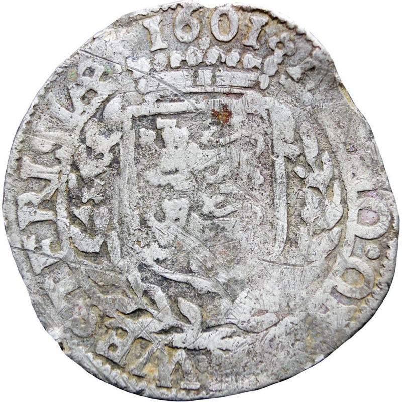 1601 Netherlands West Friesland 6 Stuivers Roosschelling Hammered Silver Coin