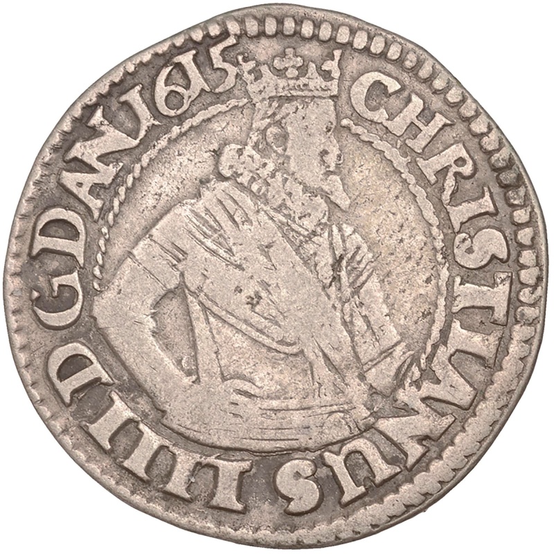 1615 1 mark Denmark Norway Coin Christian IV Silver Copenhagen Mint