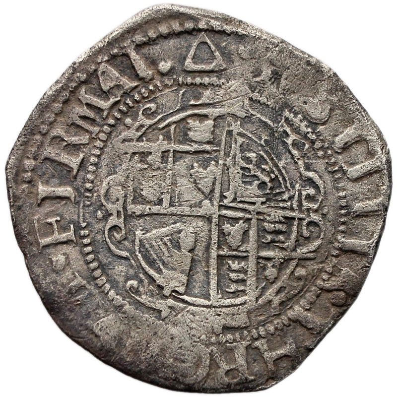 1639 - 1640 Half Groat Charles I of England Coin Silver Triangle Mint