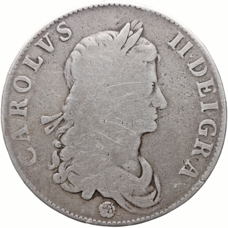 1662 Crown Charles II Coin UK Silver