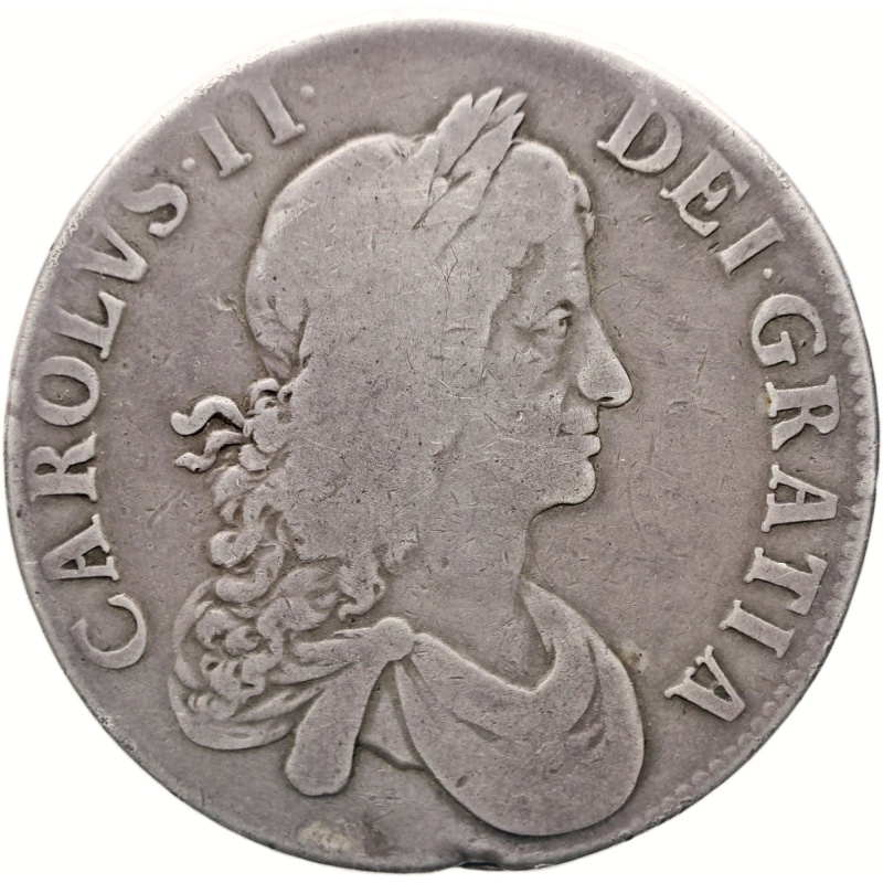 1664 Crown Charles II Coin UK Silver