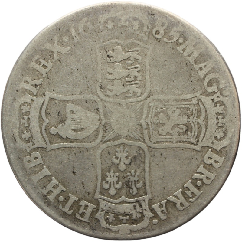 1685 Half Crown James II Coin Silver Great Britain