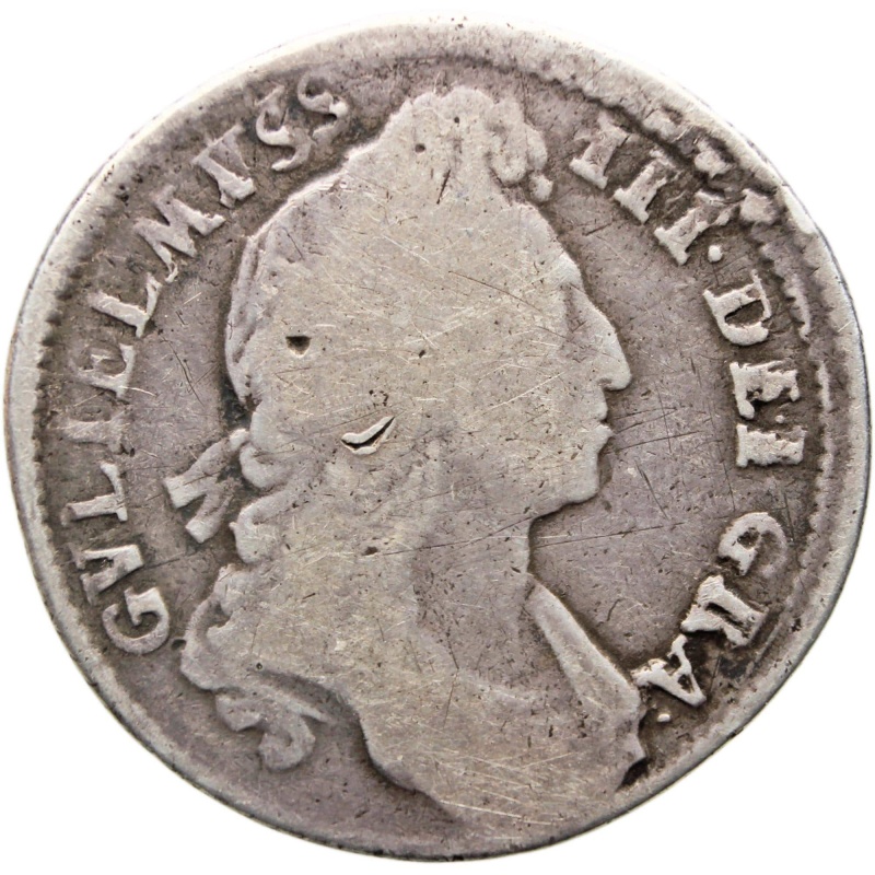 1696 Shilling William III Great Britain Coin Silver Error GVLIELMVSS