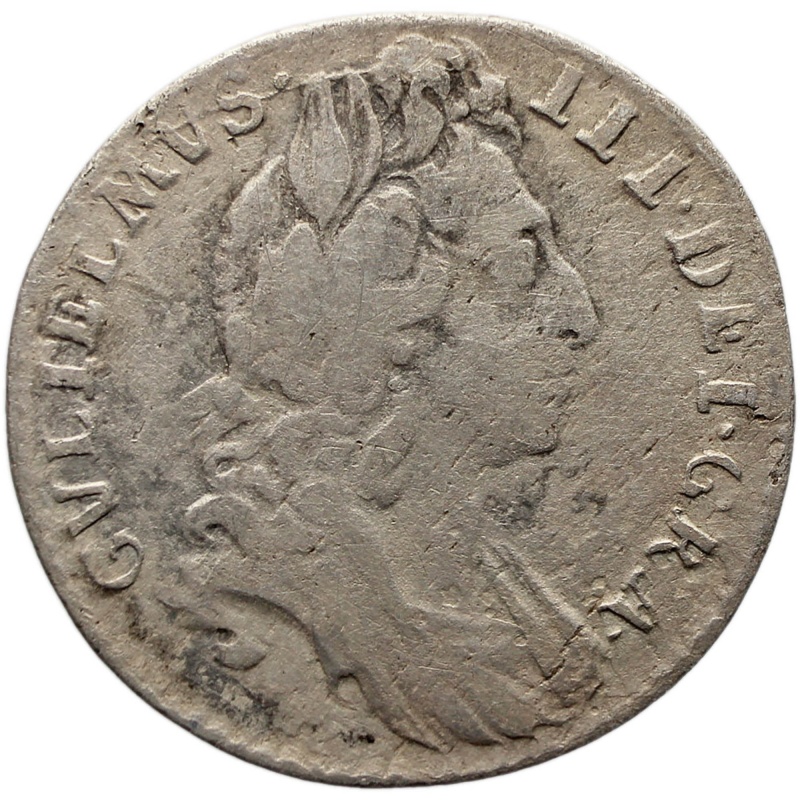 1696 Sixpence William III Coin UK Silver