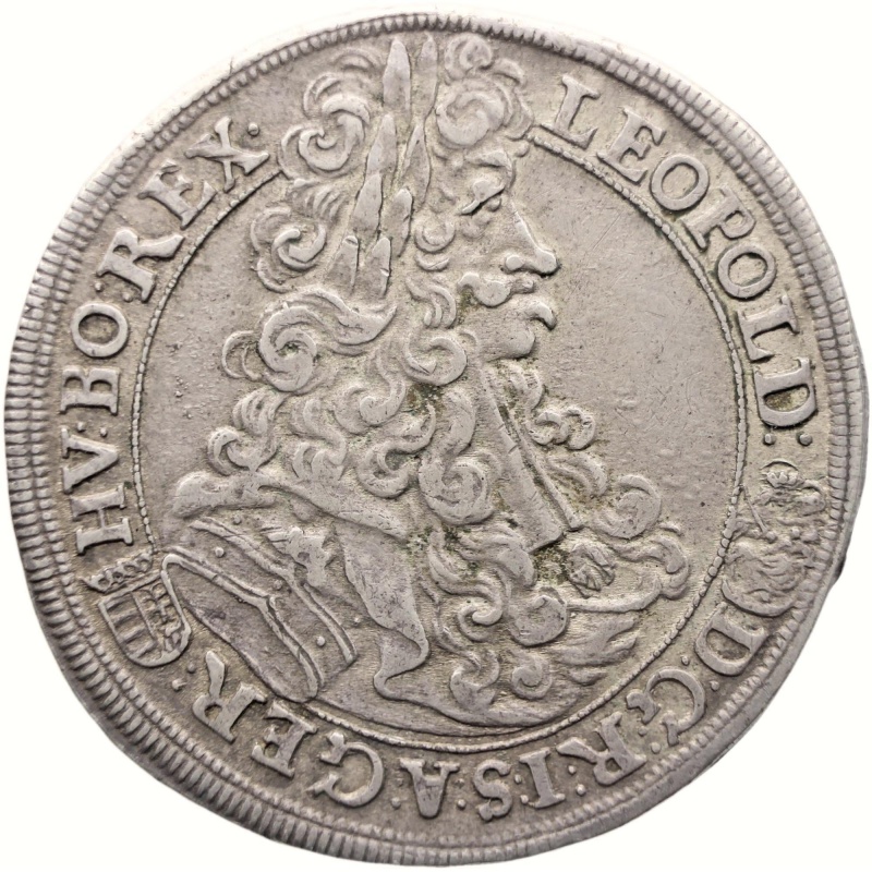 1703 Half Thaler Hungary Coin Silver Leopold I Kremnitz Mint
