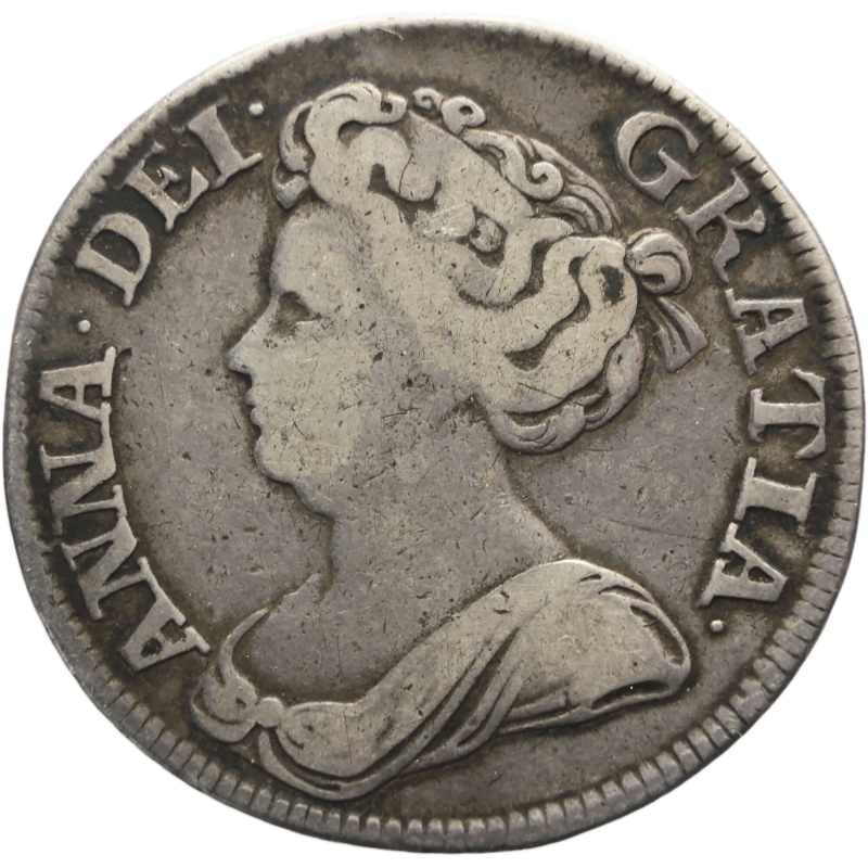 1711 Shilling Anne Silver Coin British United Kingdom Plain angles 4th bust