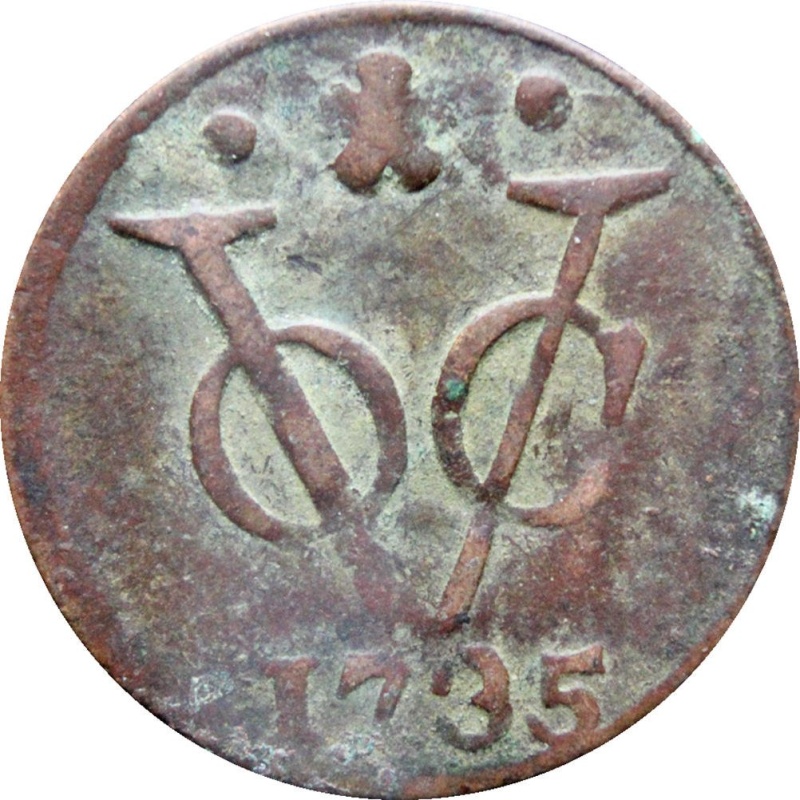 1735 Duit Netherlands East Indies Coin