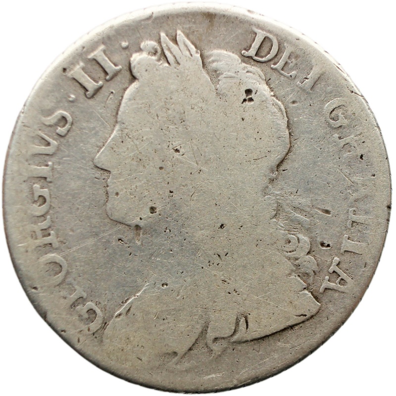 1739 Shilling George II Coin Silver United Kingdom Roses in angles