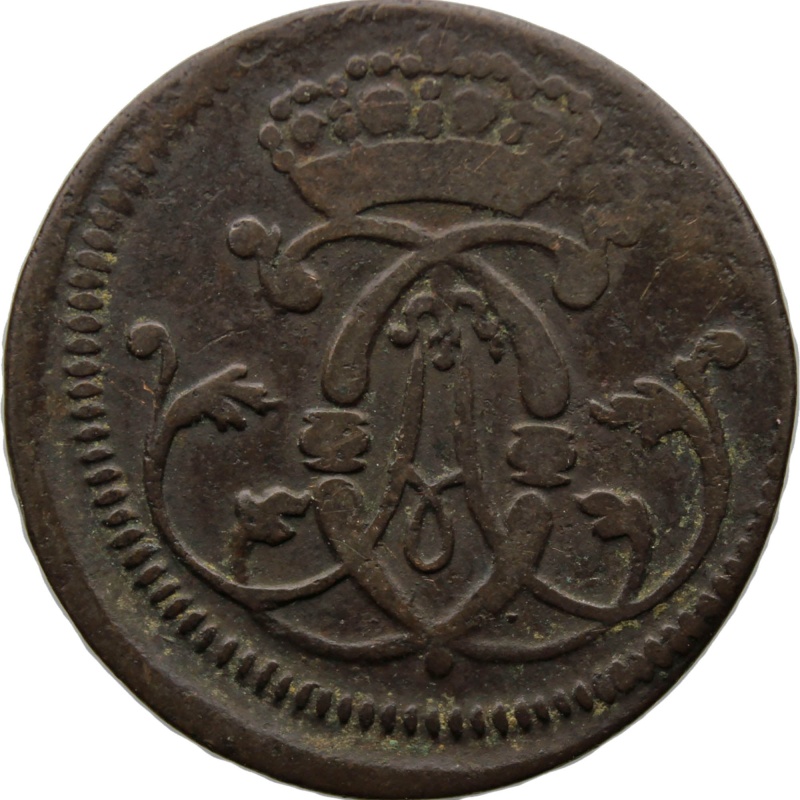 1747 1/4 Stüber Cologne Germany Coin Clemens August Error struck with V in STUBER