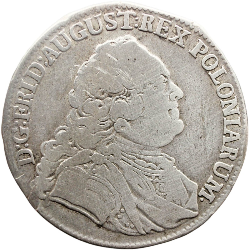1751 1/3 Thaler Saxony Germany Coin Friedrich August II Silver