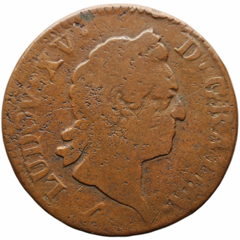 1770 W 1 Sol Louis XV France Coin Lille Mint