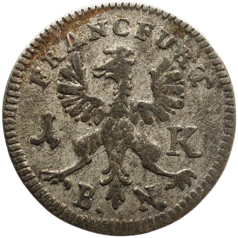 1773 One Kreuzer Frankfurt Germany Coin Silver