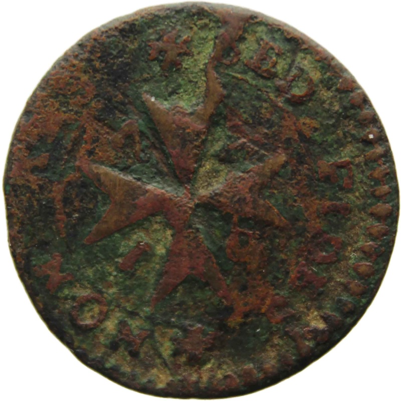 1776 1 Grano Malta Coin Emmanuel de Rohan